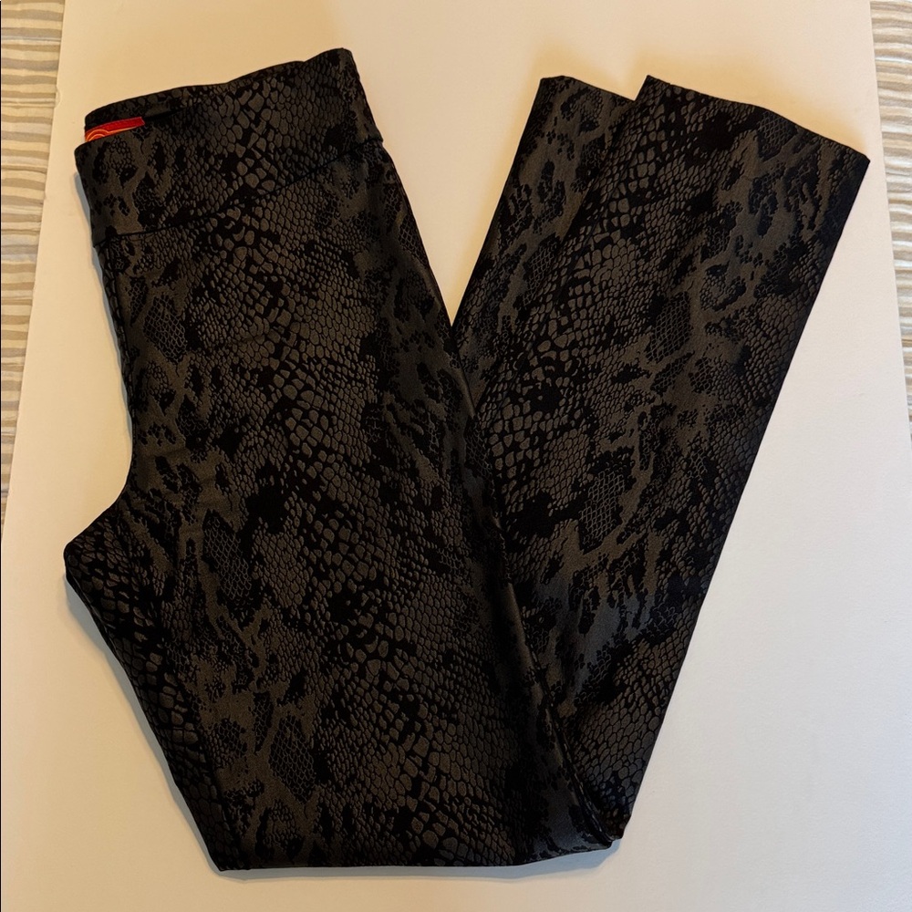 Krazy Larry Black Skinny Ankle Pants - Subtle Snake Texture